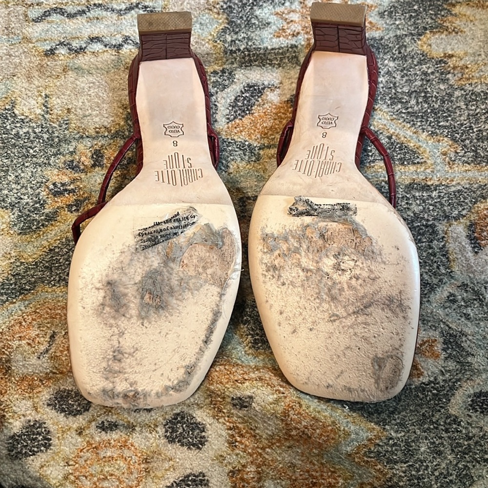Charlotte Stone red croc strappy sandals - Picture 4 of 5